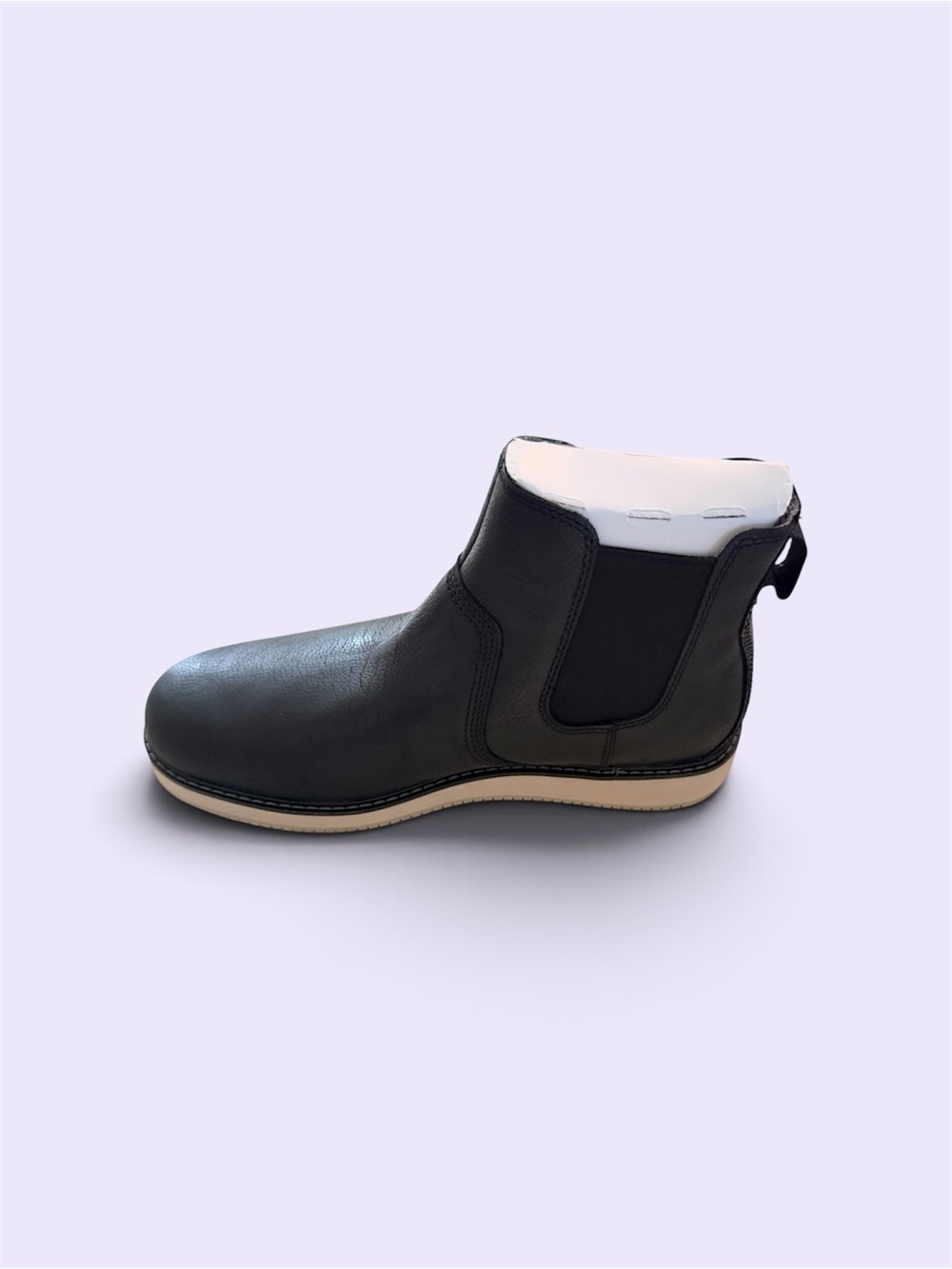 Timberland Black Leather Chukka Boot with Cream-Trim Sole
